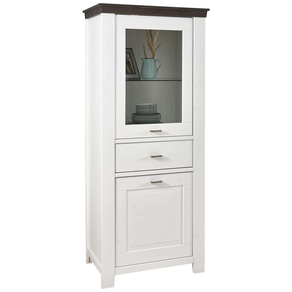 Carryhome HIGHBOARD Kiefer teilmassiv lackiert, gebürstet Weiß, Braun