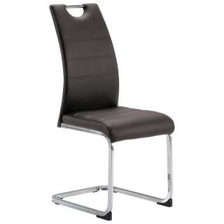 Carryhome SCHWINGSTUHL Lederlook Braun, Silber