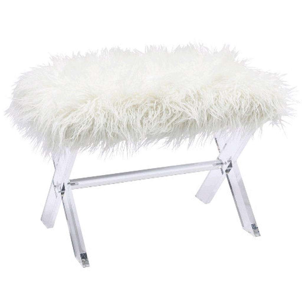 Kare-Design KLAPPHOCKER Hochflor, Webpelz Weiß