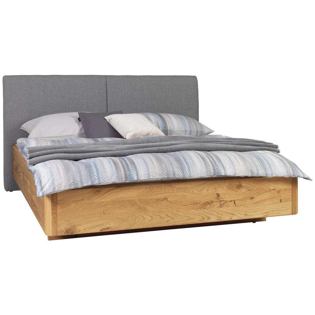 Valnatura BETT Buche, Eiche massiv 180/200 cm, Grau, Braun