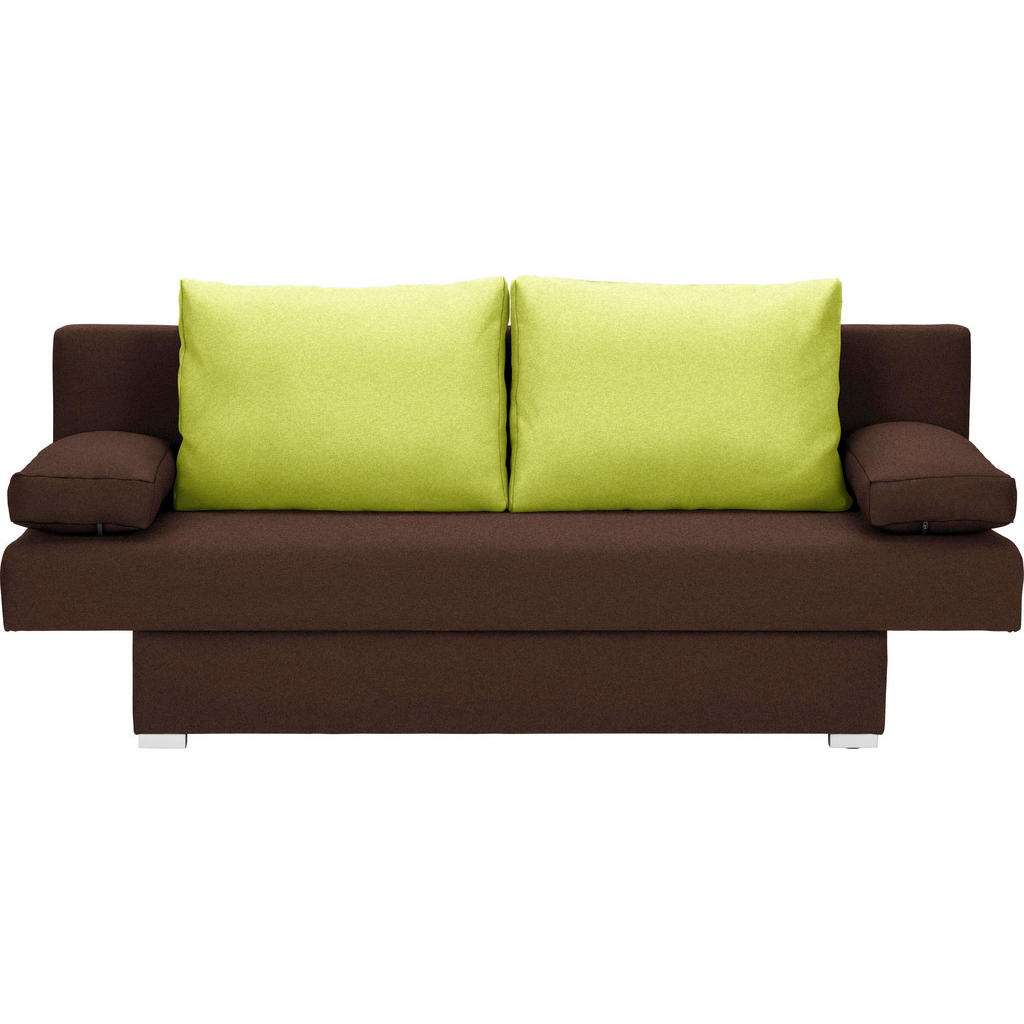 Carryhome SCHLAFSOFA Webstoff Grün, braun