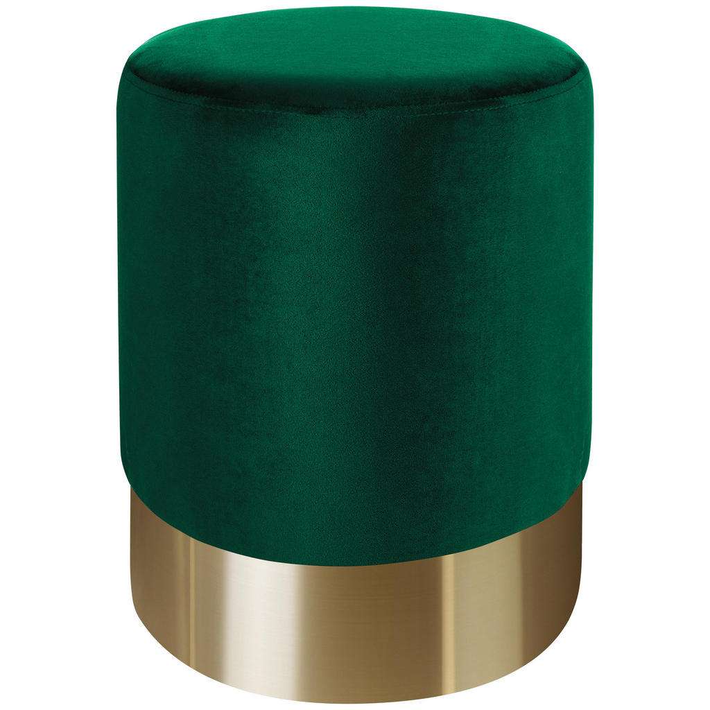 Xora HOCKER Samt Grün, Gold
