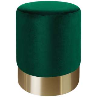 Xora HOCKER Samt Grün, Gold