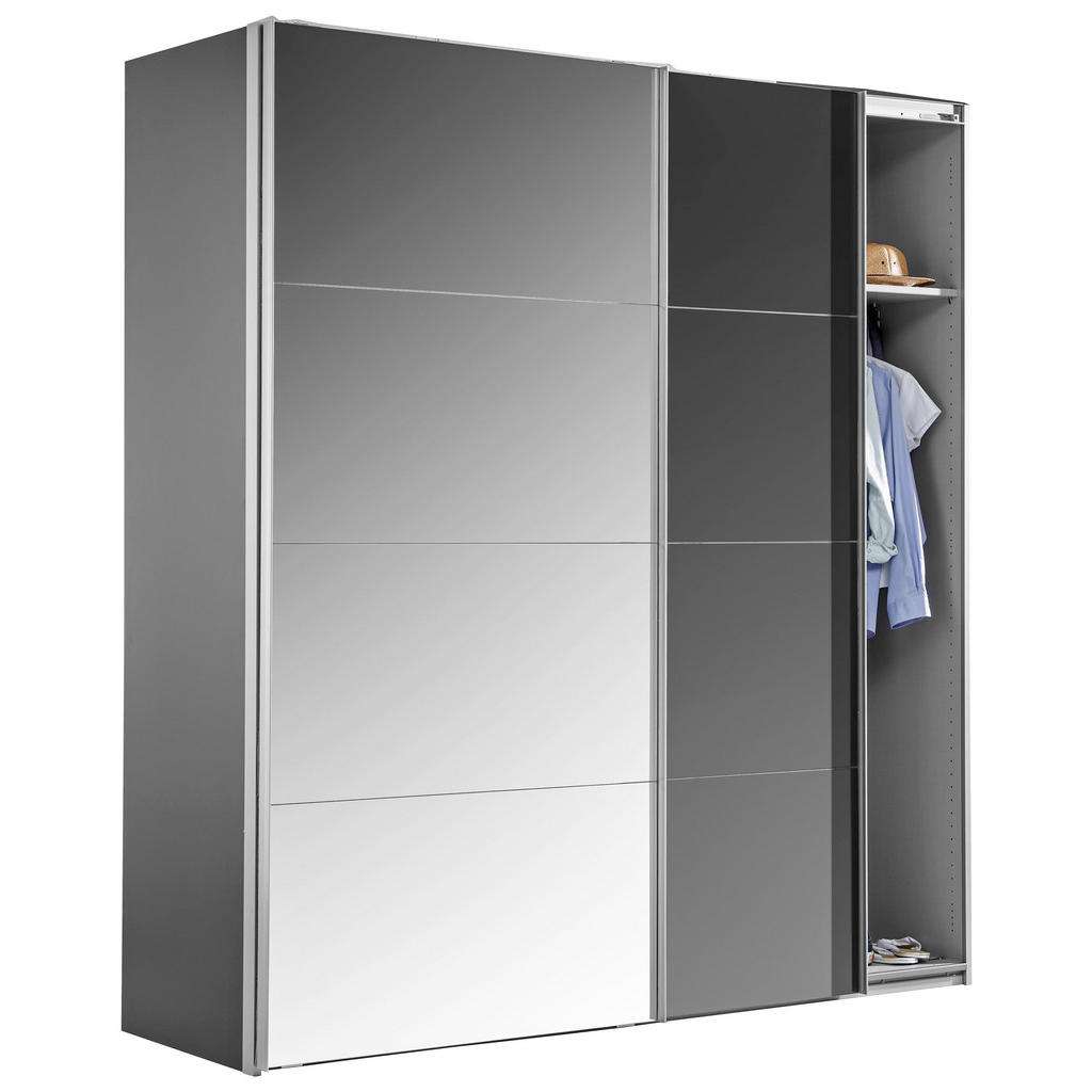 Hom`in SCHWEBETÜRENSCHRANK 2-türig Grau