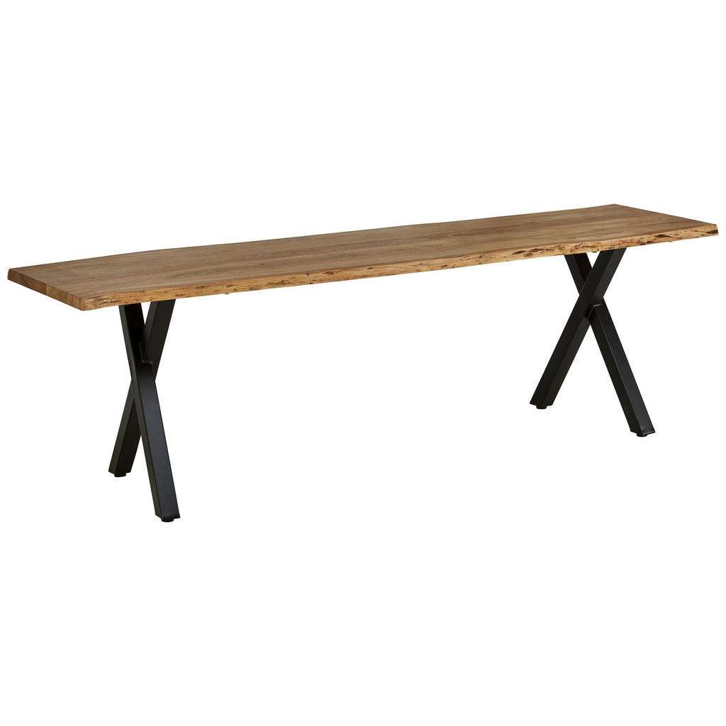 Ambia Home SITZBANK Akazie massiv Schwarz, Braun