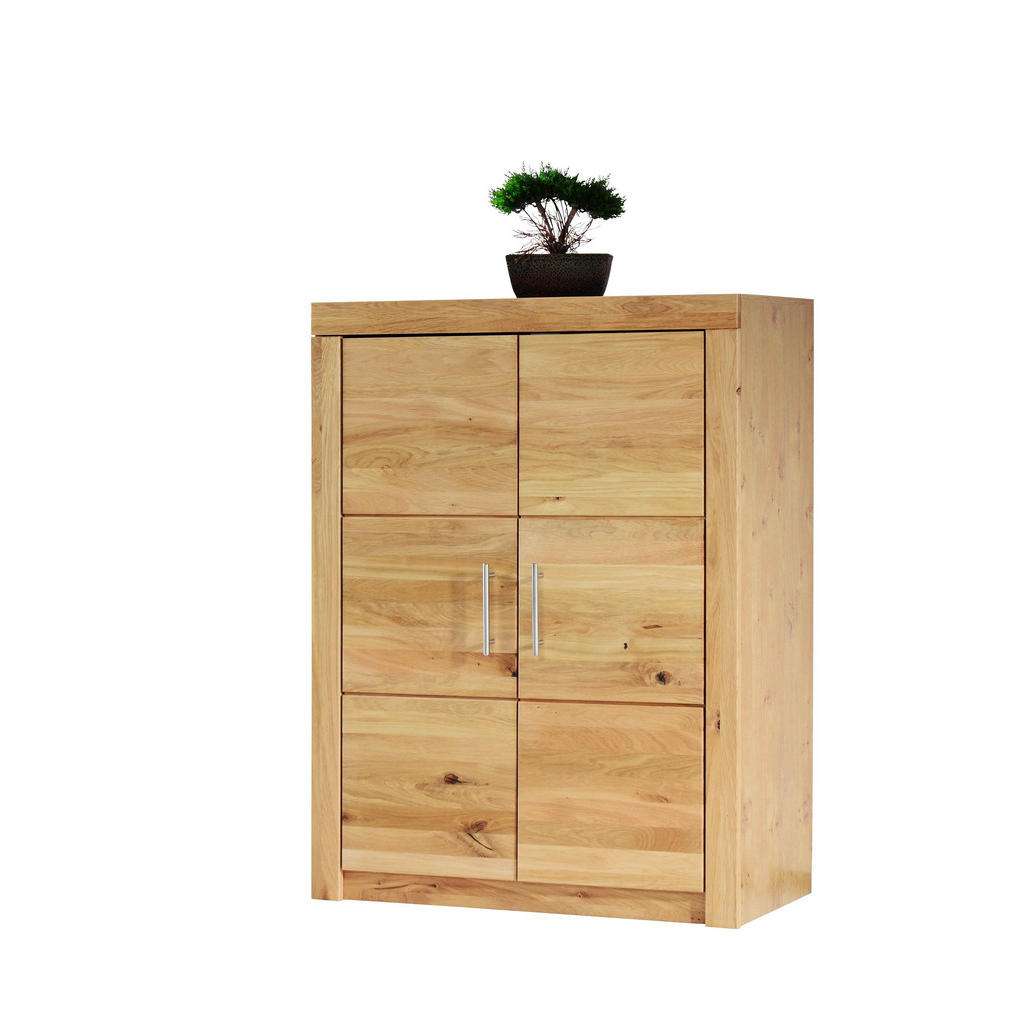 Carryhome AKTENSCHRANK Eiche massiv Braun