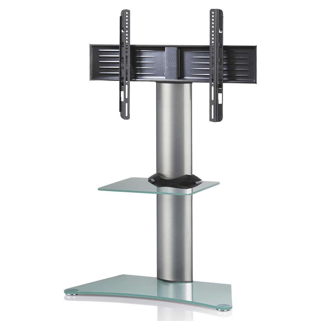 XXXL TV-RACK Metall, Glas Weiß, Grau