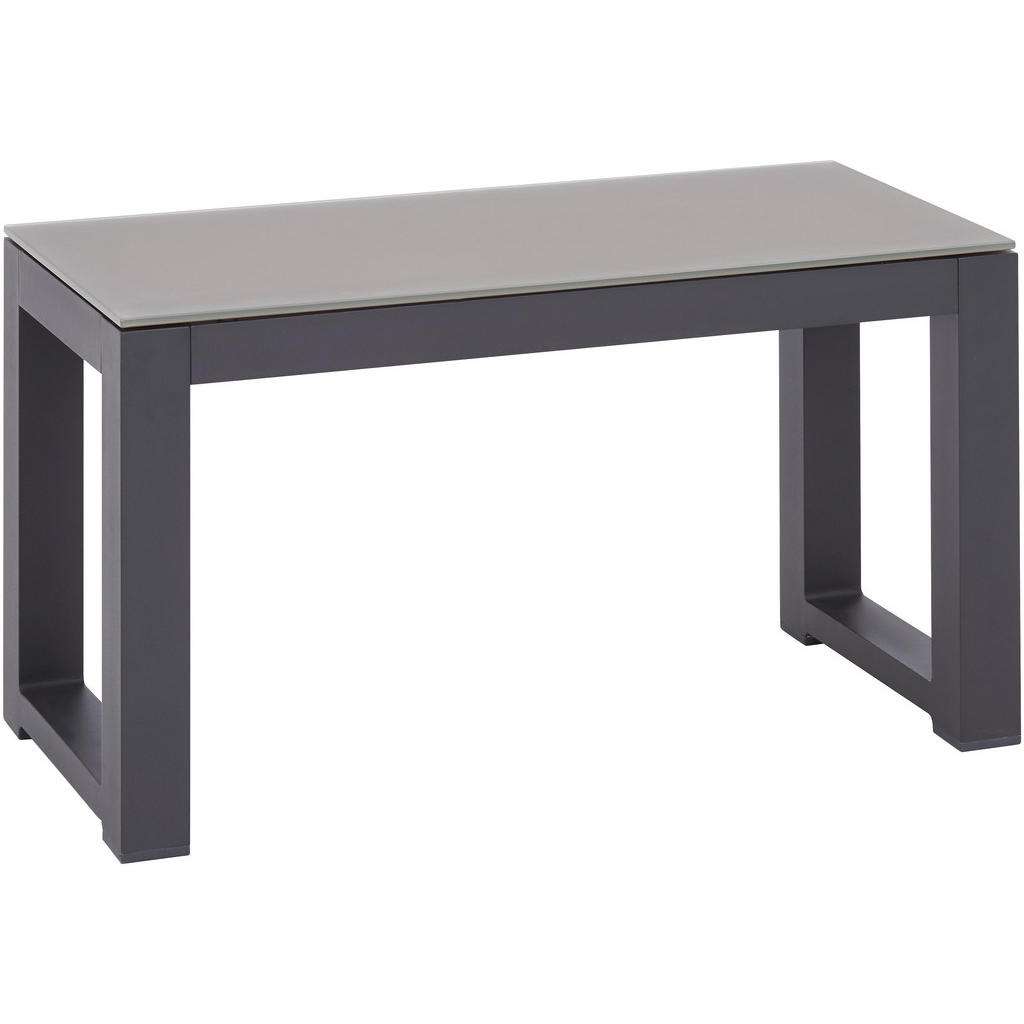 Amatio GARTENBEISTELLTISCH Metall, Glas, Grau
