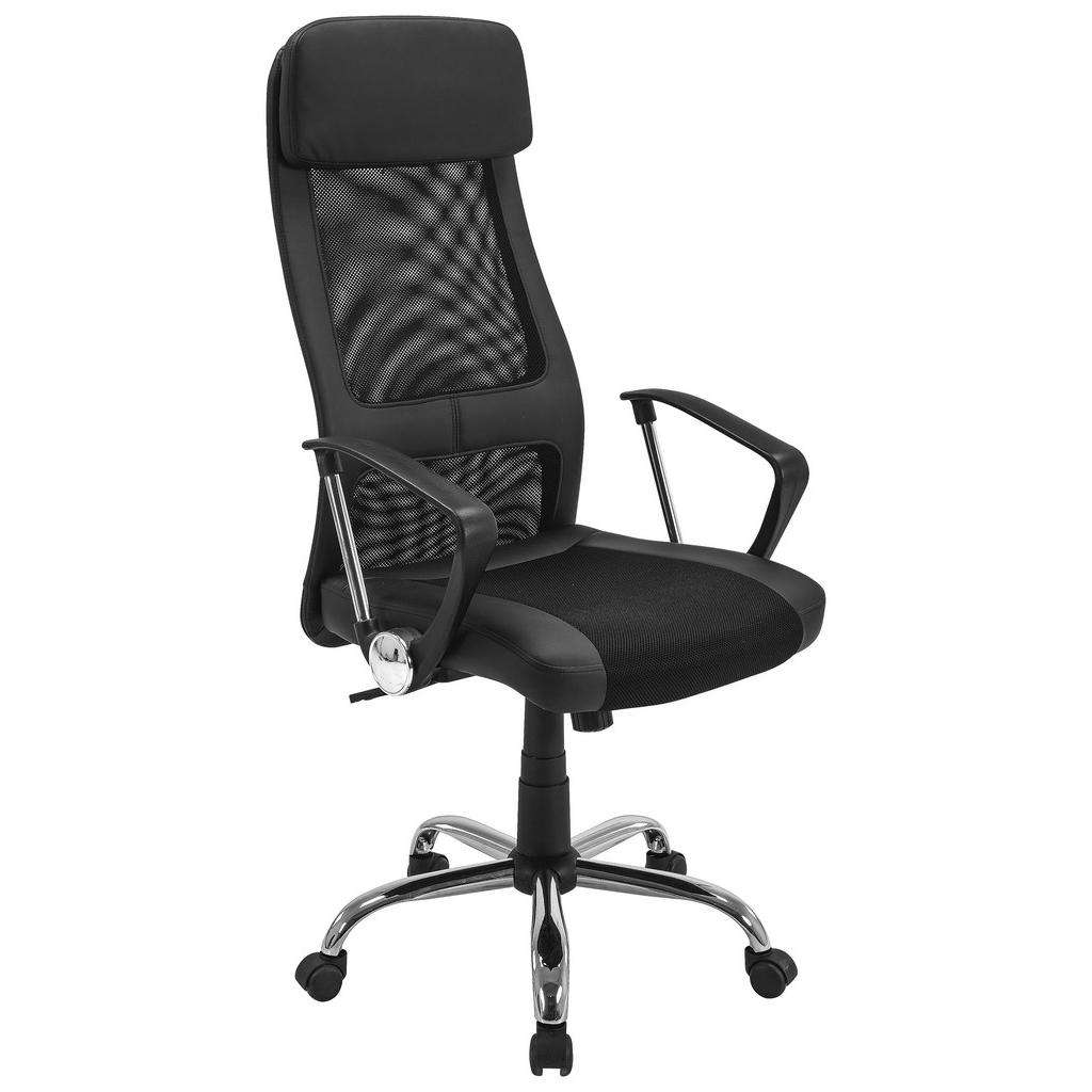 Boxxx DREHSTUHL Lederlook, Netz Schwarz, Silber