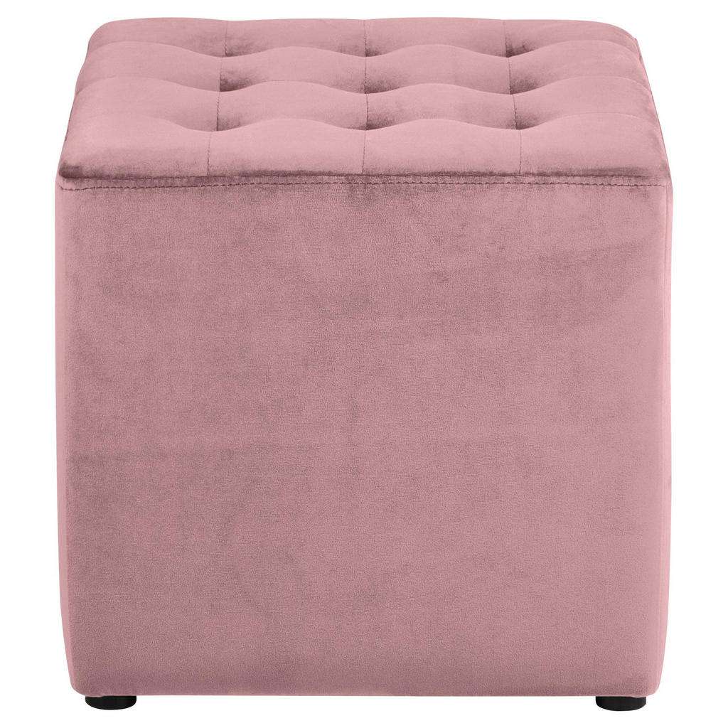 Carryhome HOCKER Velours Rosa