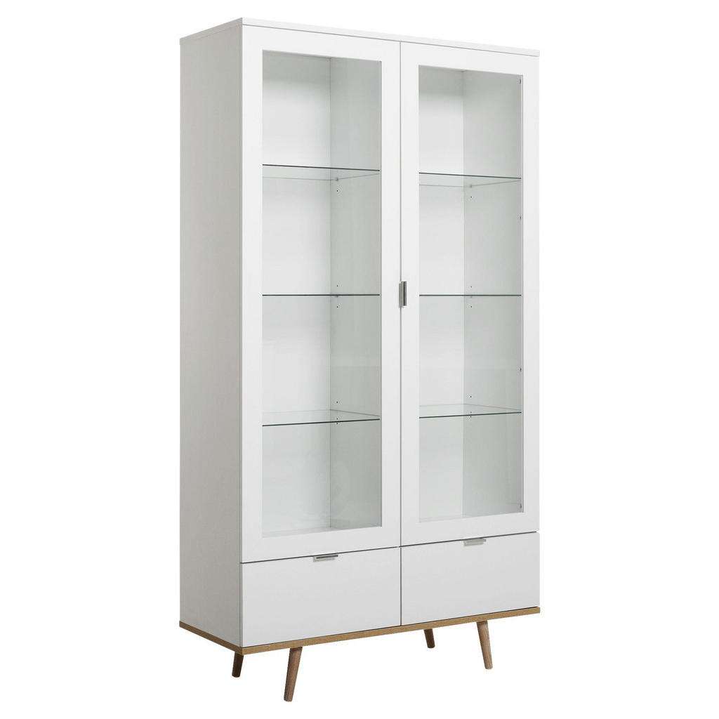 Carryhome VITRINE Weiß, Braun