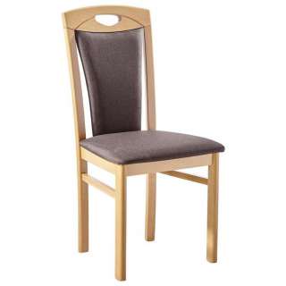 Cantus STUHL Webstoff Buche massiv Braun