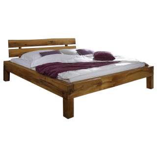 Linea Natura BALKENBETT Wildeiche massiv 160/200 cm, Braun