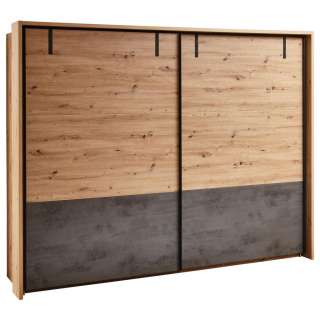 Ti`me SCHWEBETÜRENSCHRANK 2-türig Grau, Braun