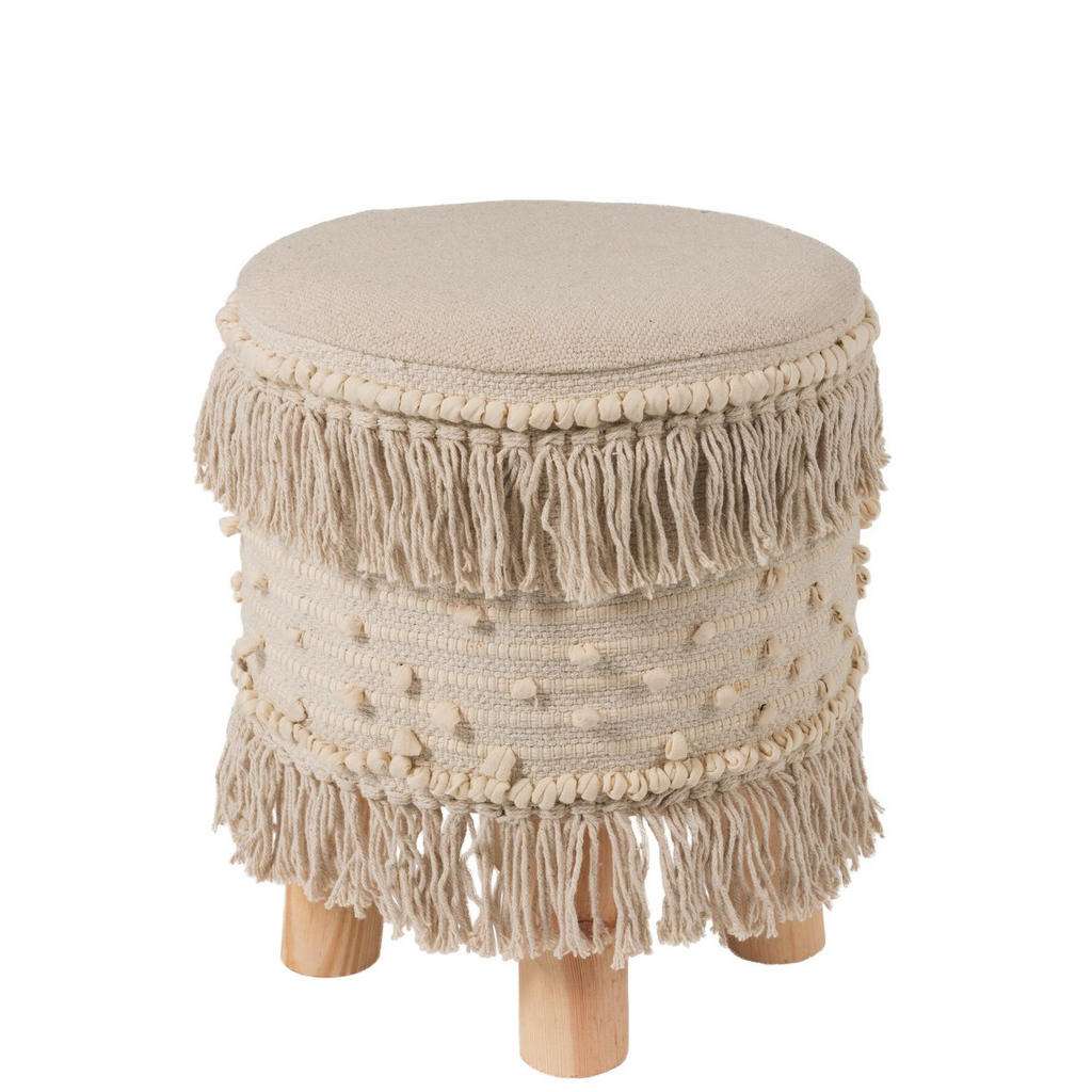 XXXL HOCKER Eukalyptusholz Beige, Mehrfarbig
