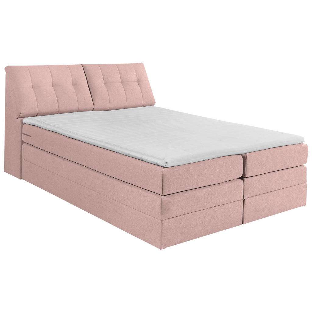 Carryhome BOXSPRINGBETT 180/200 cm INKL. Matratze, gepolstertes Kopfteil, Bettkasten, Topper, Rosa