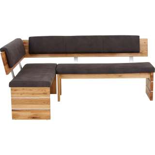 Valdera ECKBANK Mikrofaser Eiche massiv Braun