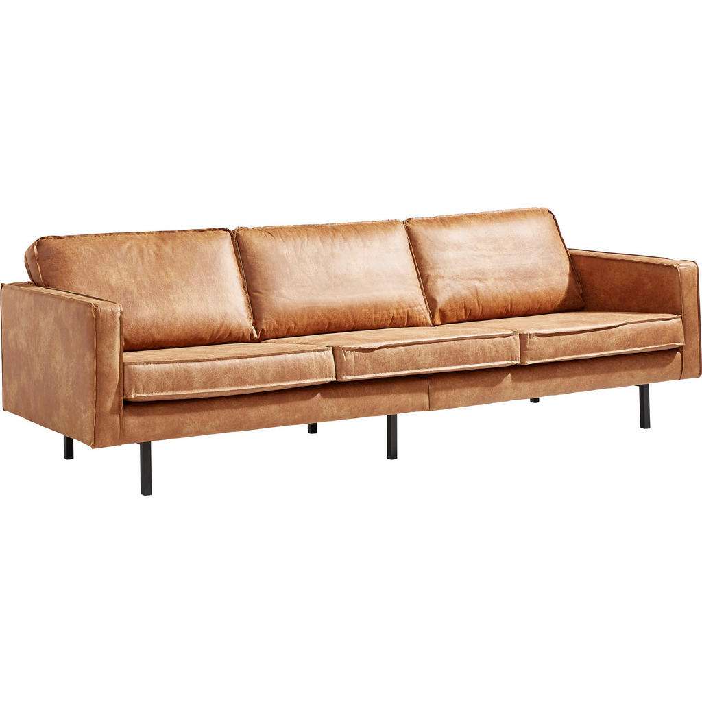 Ambia Home DREISITZER-SOFA Lederlook Braun