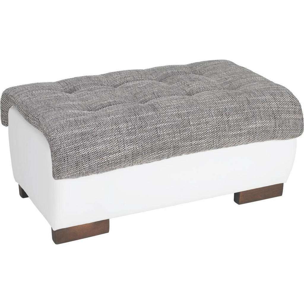 Carryhome HOCKER Lederlook, Webstoff Weiß