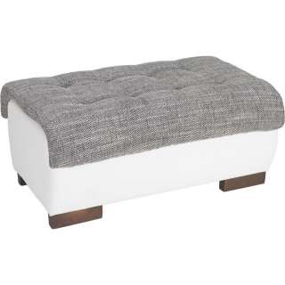 Carryhome HOCKER Lederlook, Webstoff Weiß