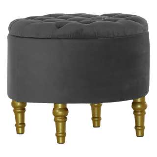Carryhome HOCKER Samt Grau