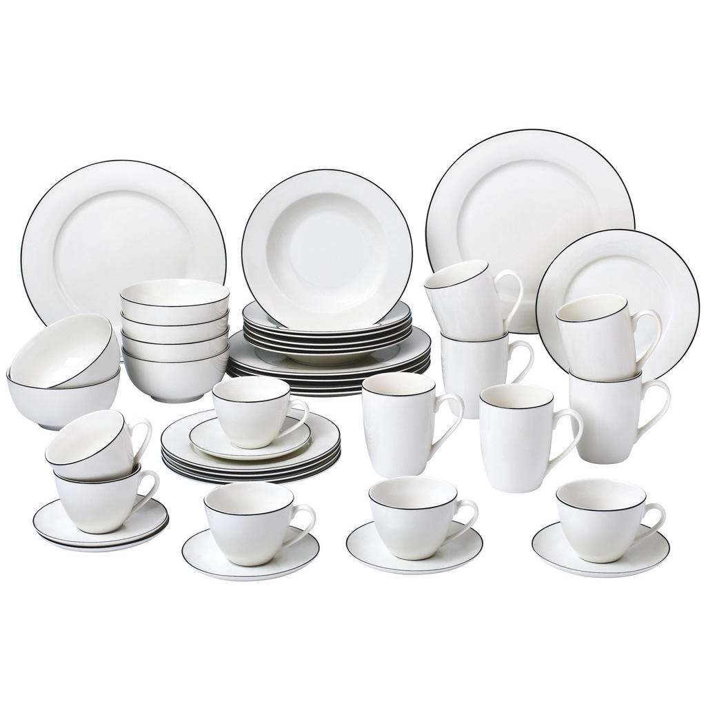 Novel New Bone China KOMBISERVICE 42-teilig, Weiß