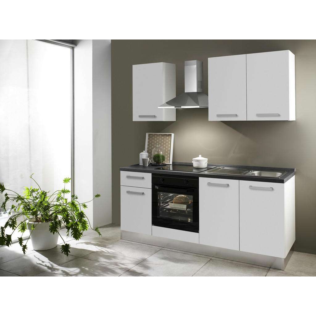 XXXL KÜCHENBLOCK E-Geräte, Spüle, Soft-Close-System, Weiß