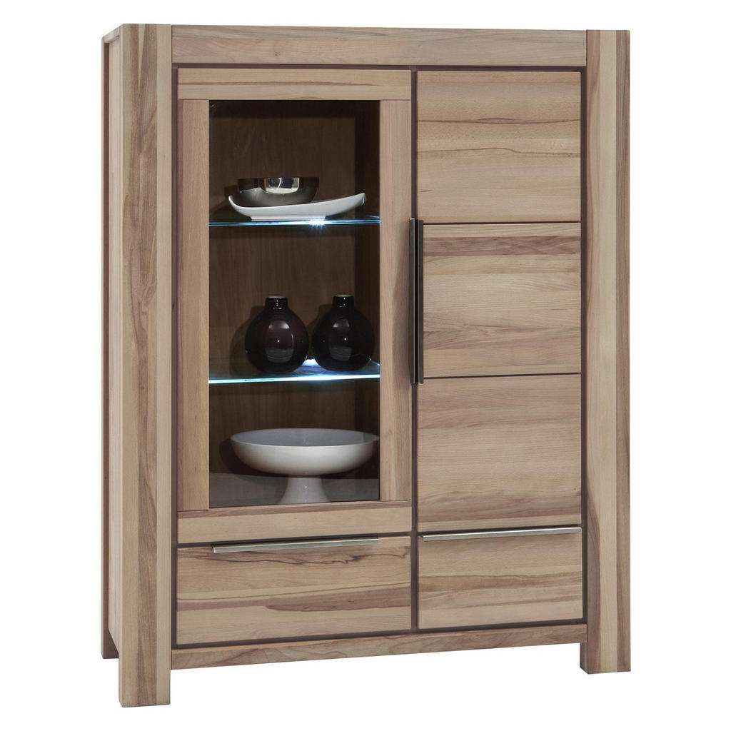 Carryhome VITRINE Wildeiche massiv Braun