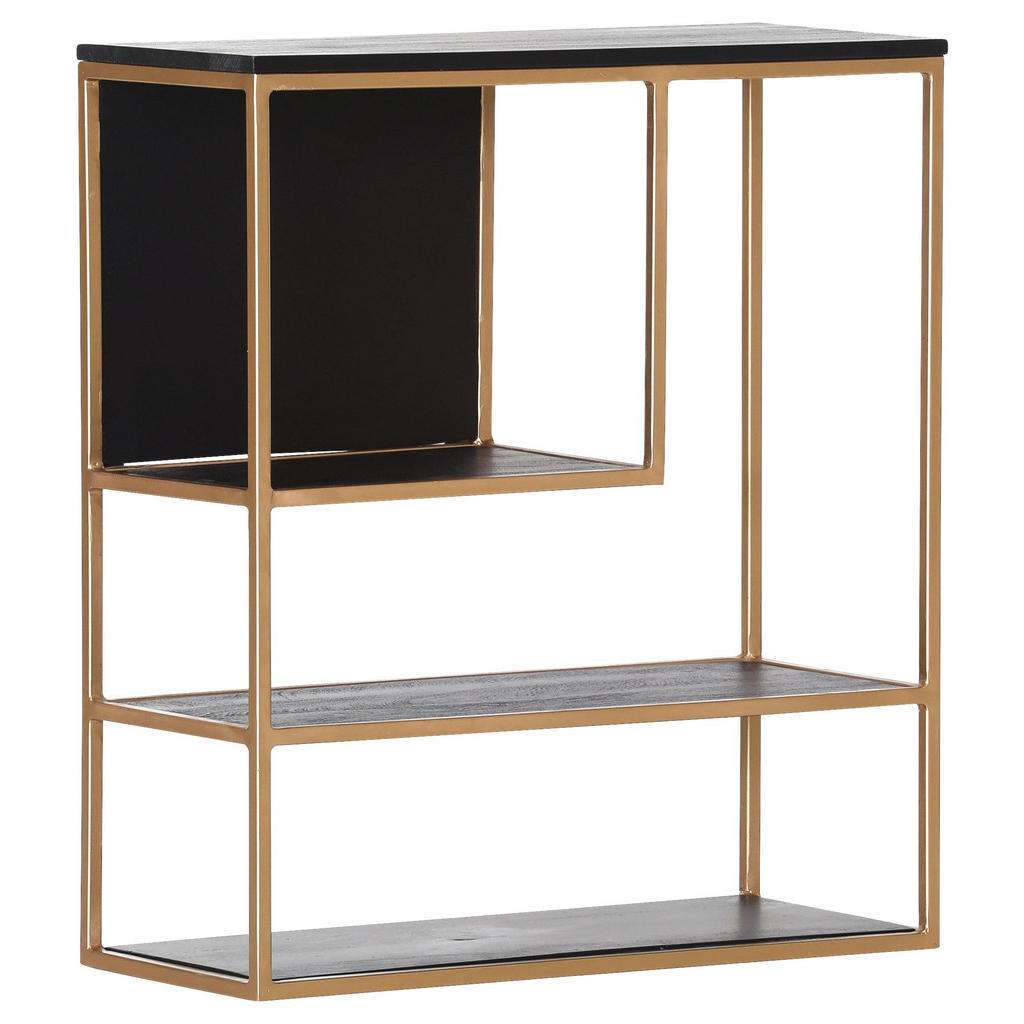 Carryhome WANDREGAL Akazie massiv Schwarz, Gold