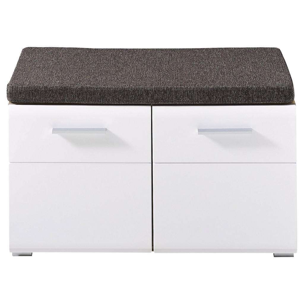 Voleo GARDEROBENBANK Webstoff Weiß, Braun