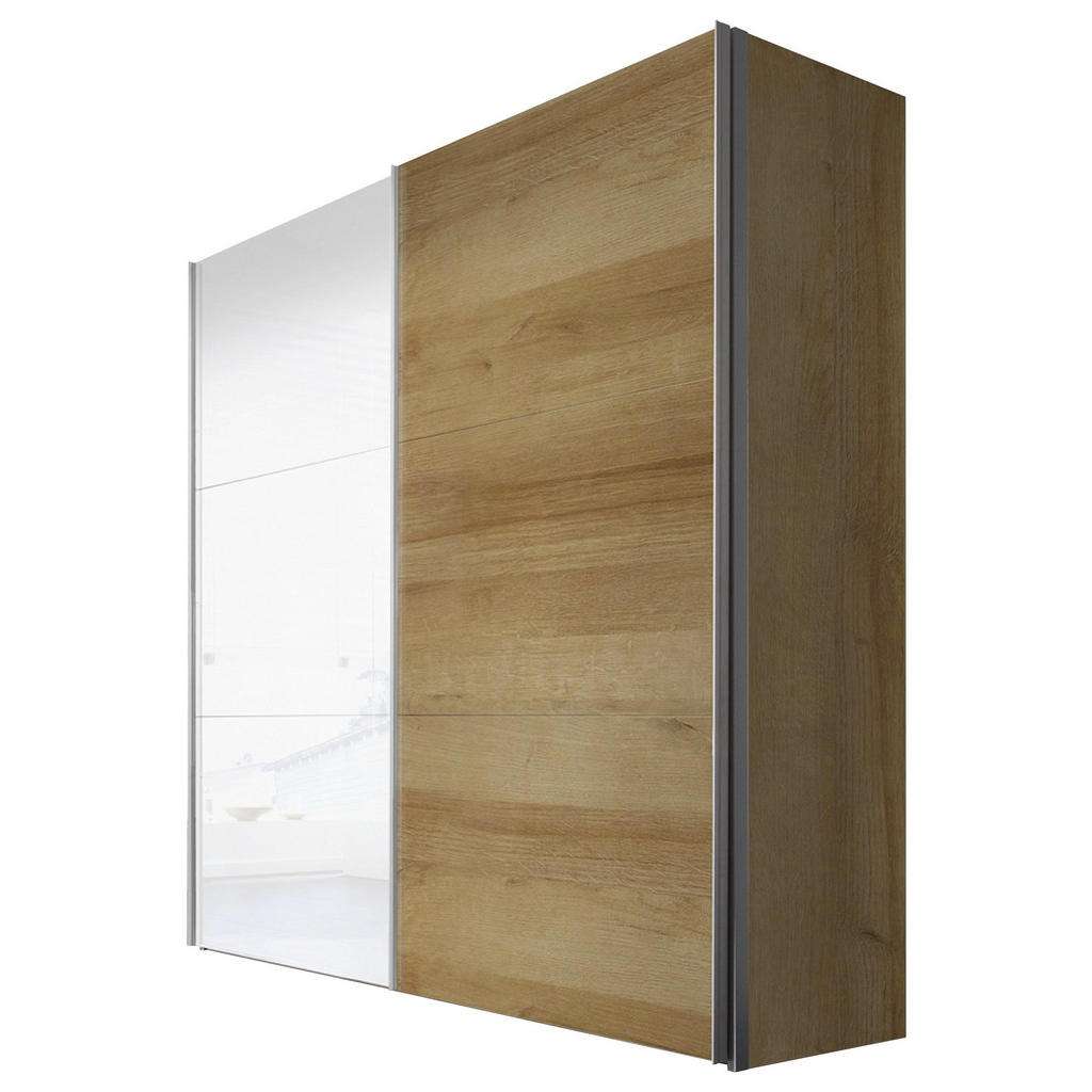 Hom`in SCHWEBETÜRENSCHRANK 2-türig Weiß, Braun