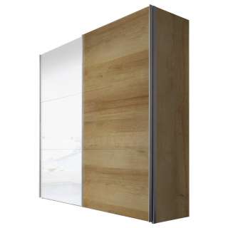 Hom`in SCHWEBETÜRENSCHRANK 2-türig Weiß, Braun