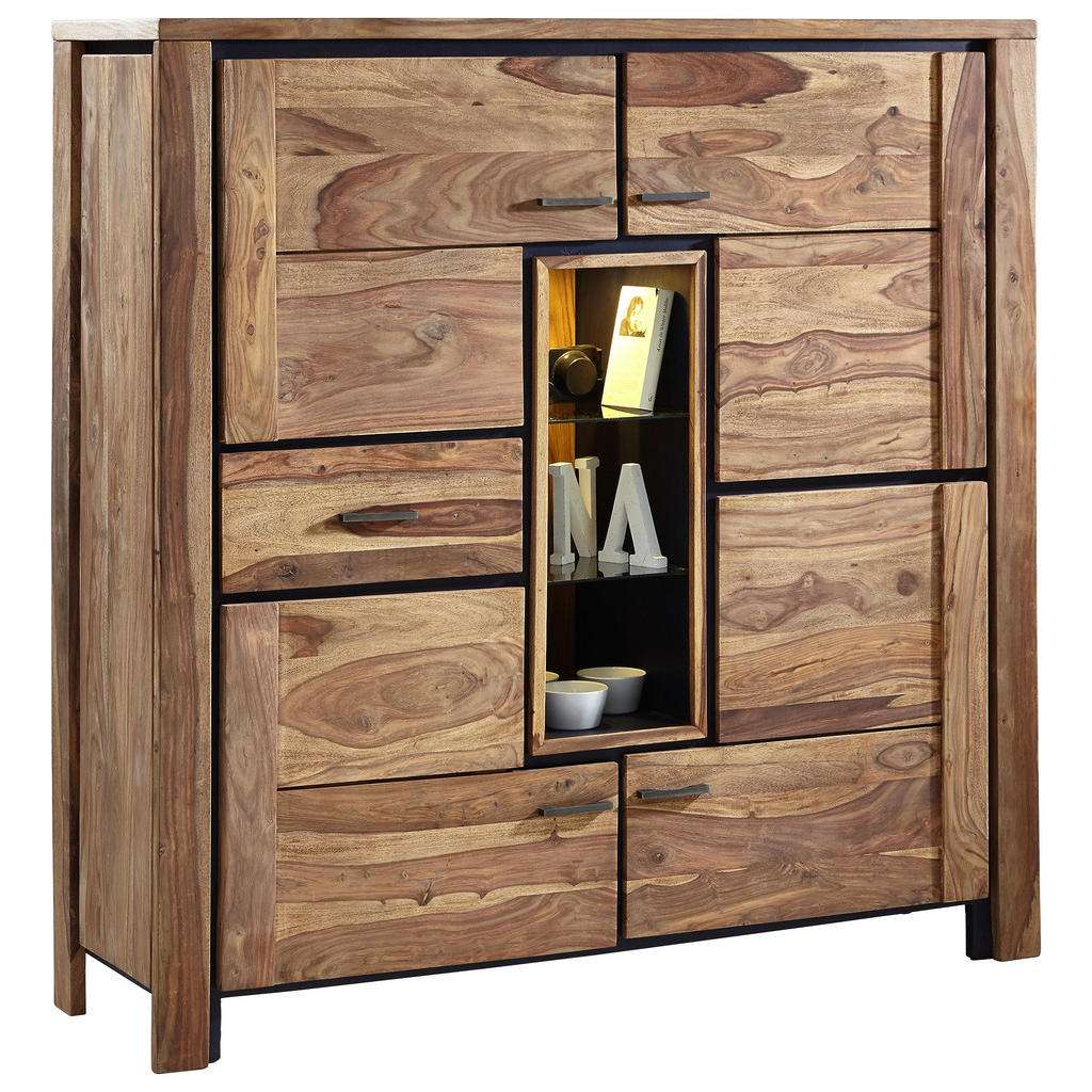 Landscape HIGHBOARD Sheesham massiv Beige Braun