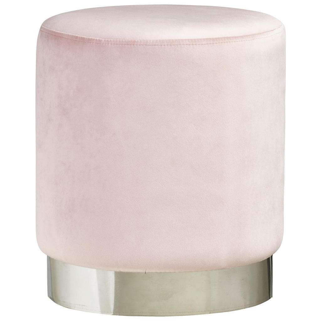 Xora HOCKER Samt Rosa, Silber