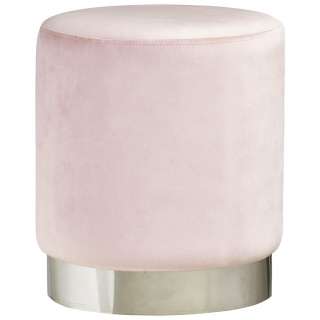 Xora HOCKER Samt Rosa, Silber