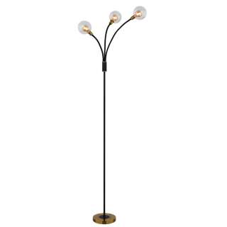 XXXL LED-STEHLEUCHTE, Schwarz, Gold