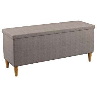 Linea Natura BETTBANK Webstoff Eiche massiv Grau, Braun, Beige
