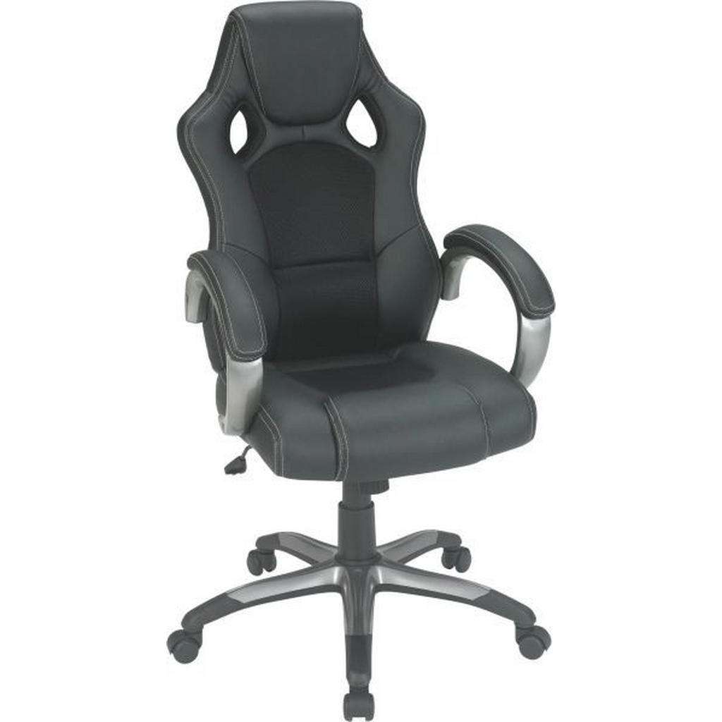 Xora CHEFSESSEL Lederlook Grau, Schwarz