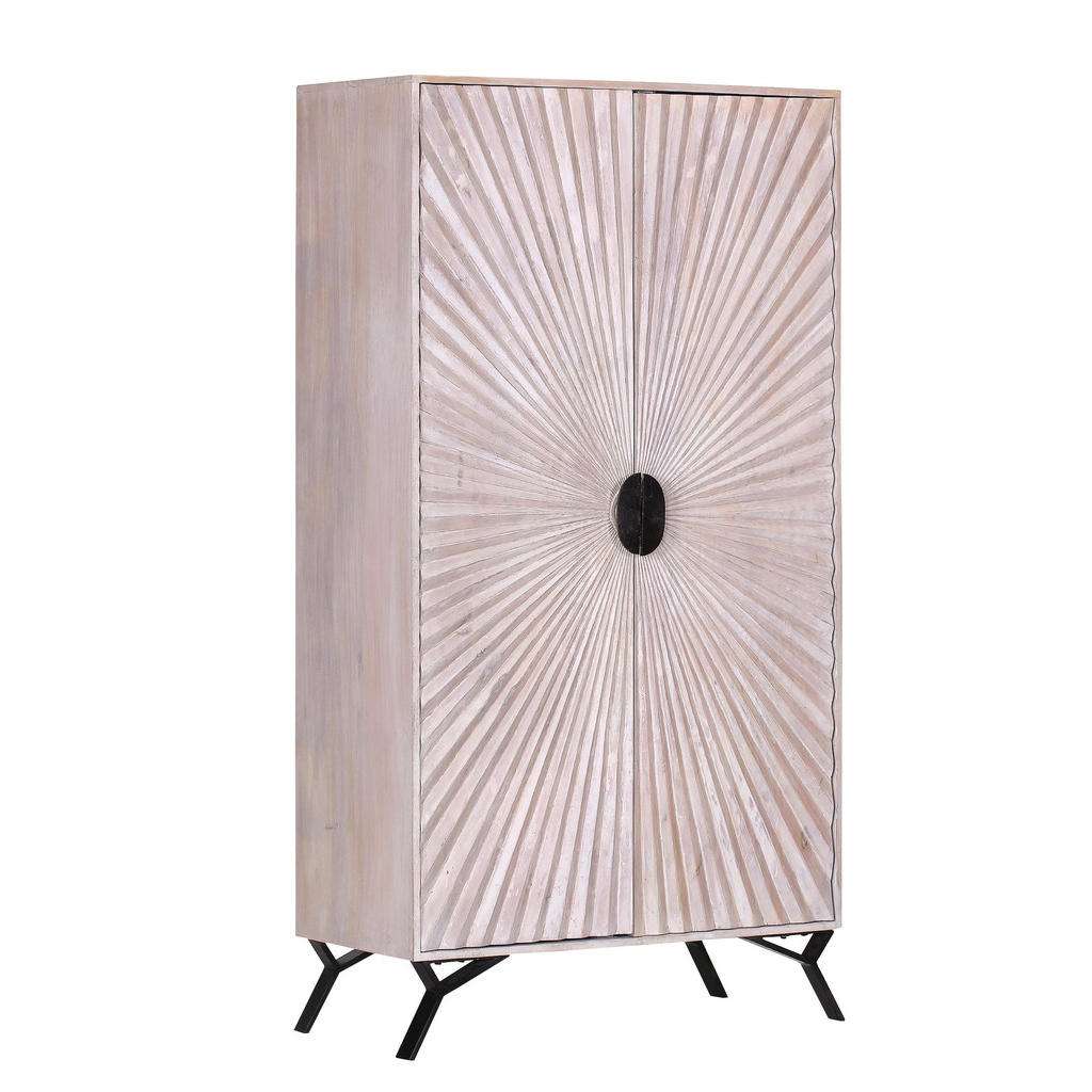 Landscape SCHRANK Mangoholz massiv Weiß