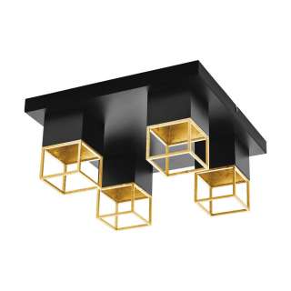 XXXL LED-DECKENLEUCHTE, Schwarz, Gold