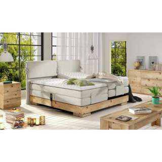 Valnatura BOXSPRINGBETT Webstoff 180/200 cm INKL. Matratze, Topper, Beige, Braun