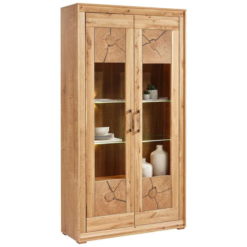 Venda VITRINE Eiche teilmassiv Braun