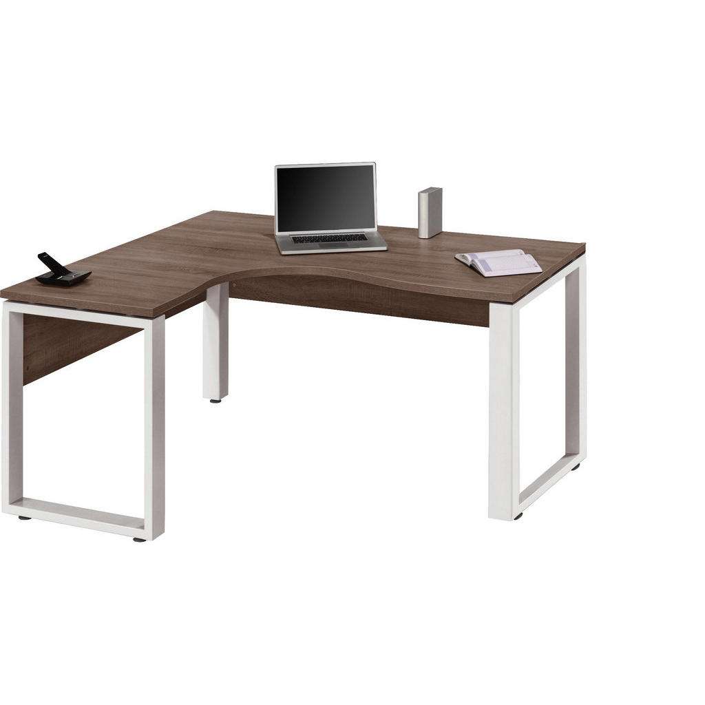 Voleo ECKSCHREIBTISCH Weiß, Braun