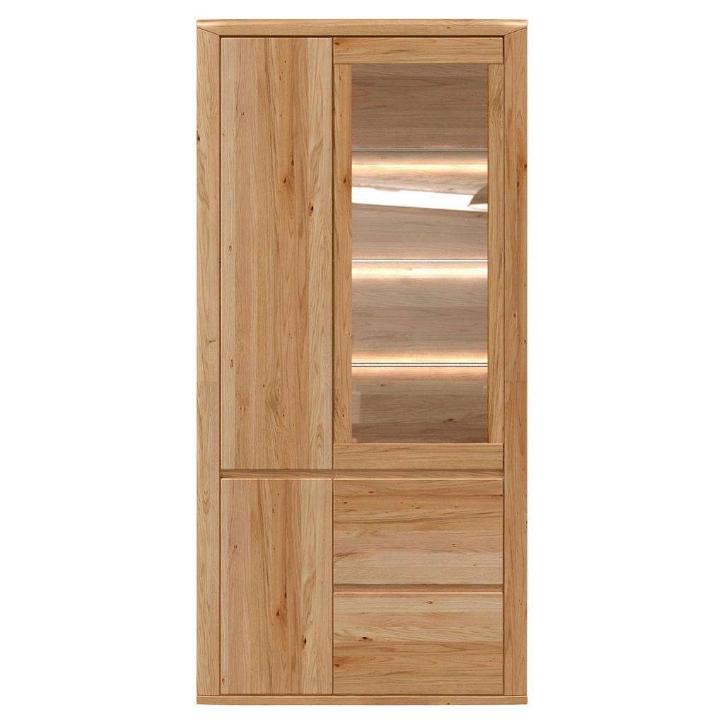 Voleo VITRINE Eiche furniert, massiv Braun