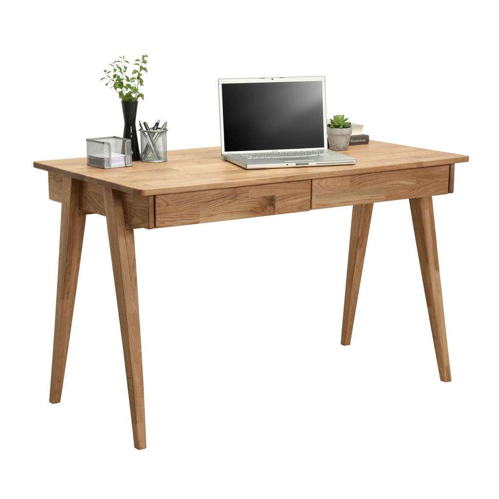 Linea Natura SCHREIBTISCH Wildeiche massiv Braun