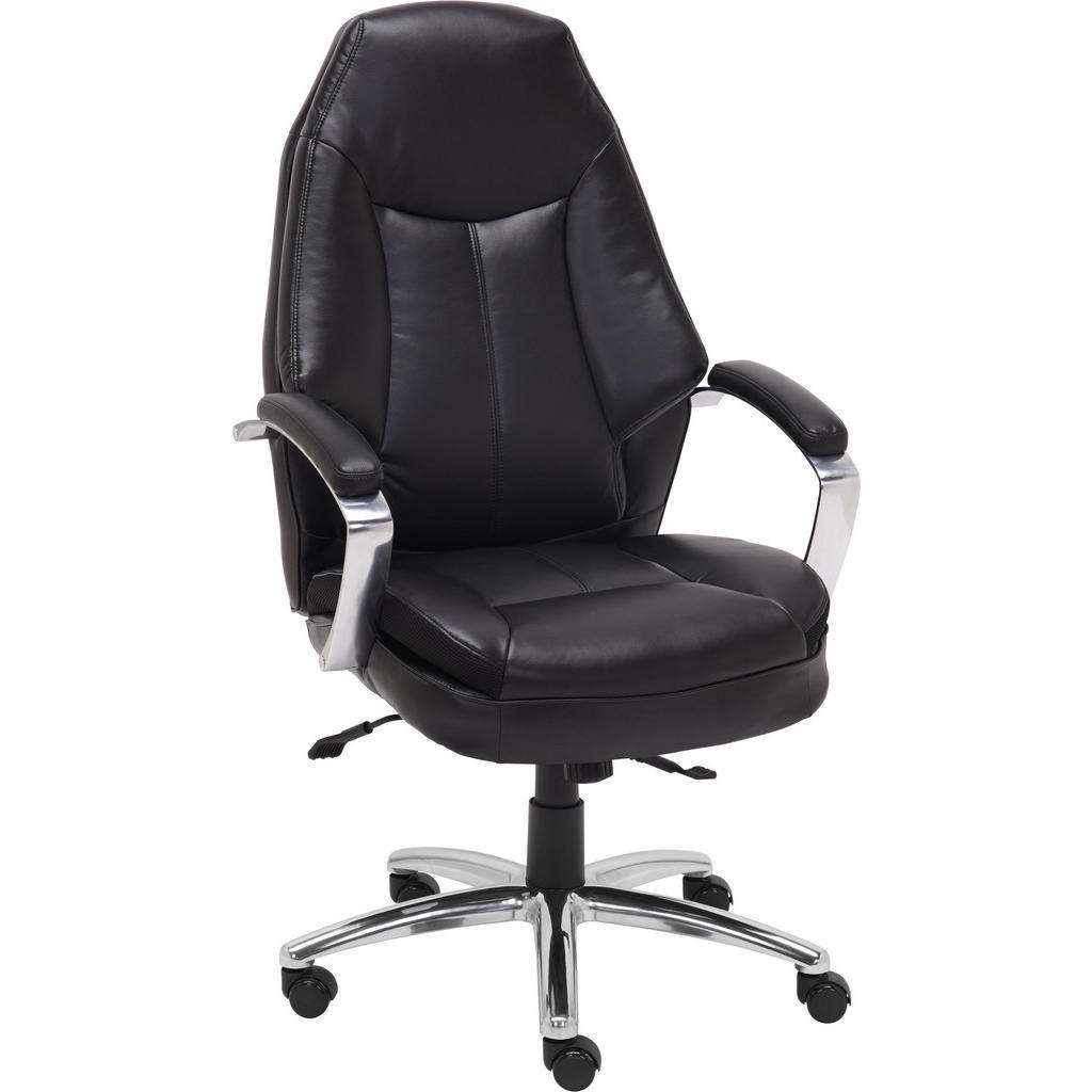 XXXL CHEFSESSEL Lederlook, Netz Schwarz