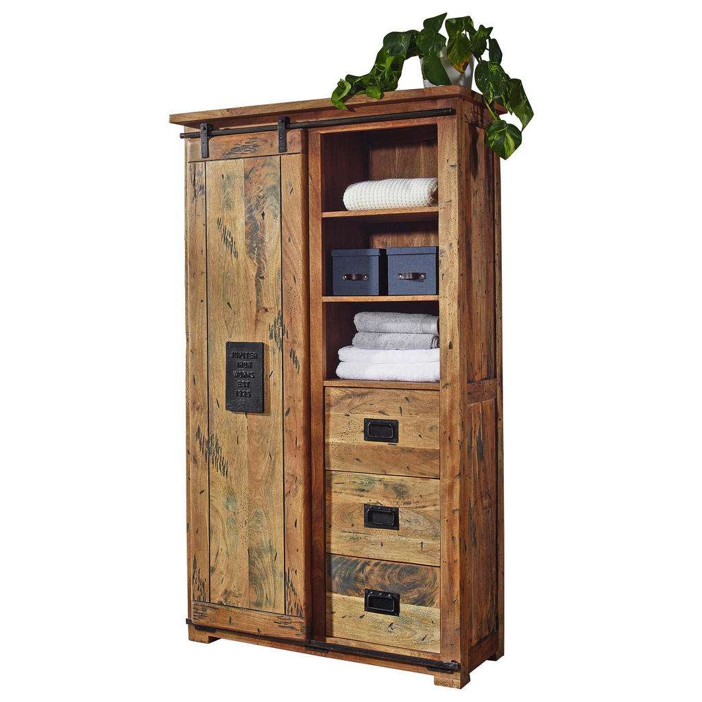 Landscape HIGHBOARD Mangoholz massiv Gebrauchsspuren Mehrfarbig