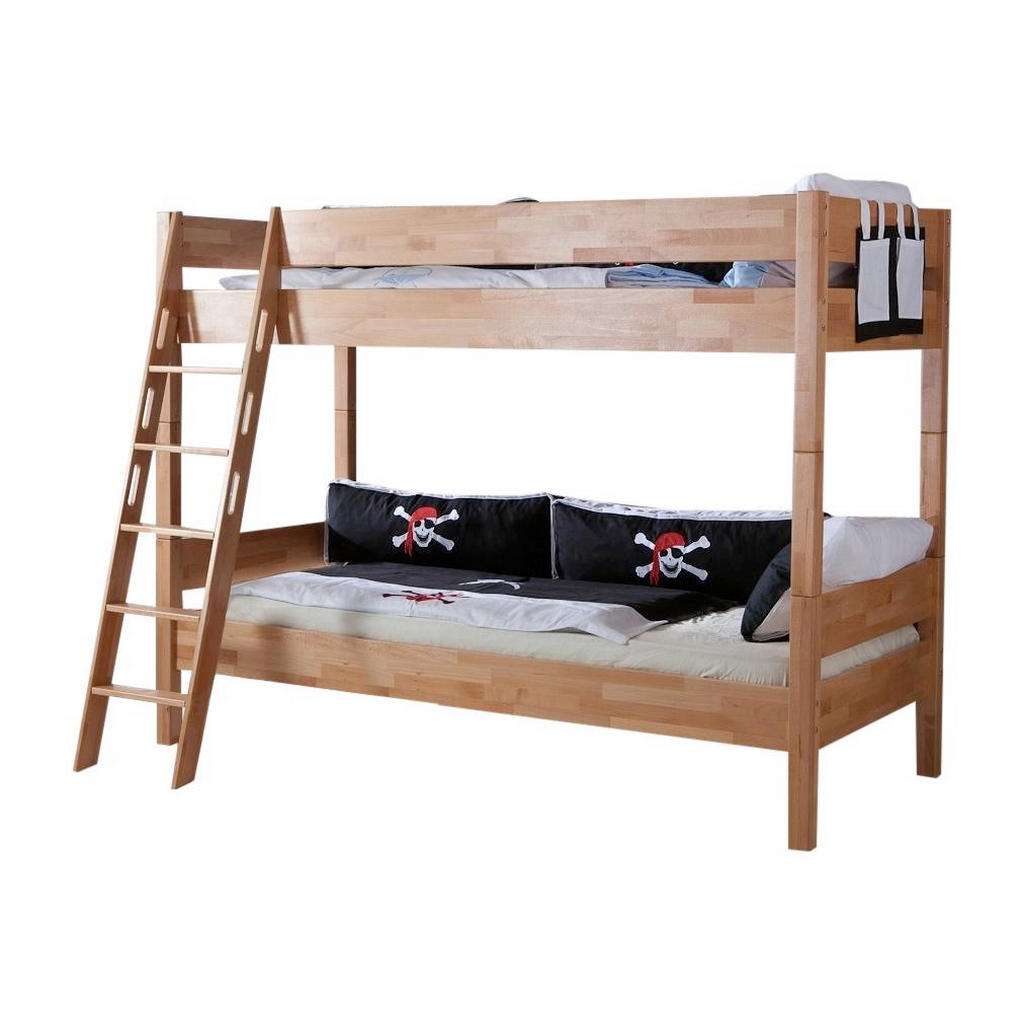 XXXL ETAGENBETT Buche massiv 90/200 cm Mehrfarbig