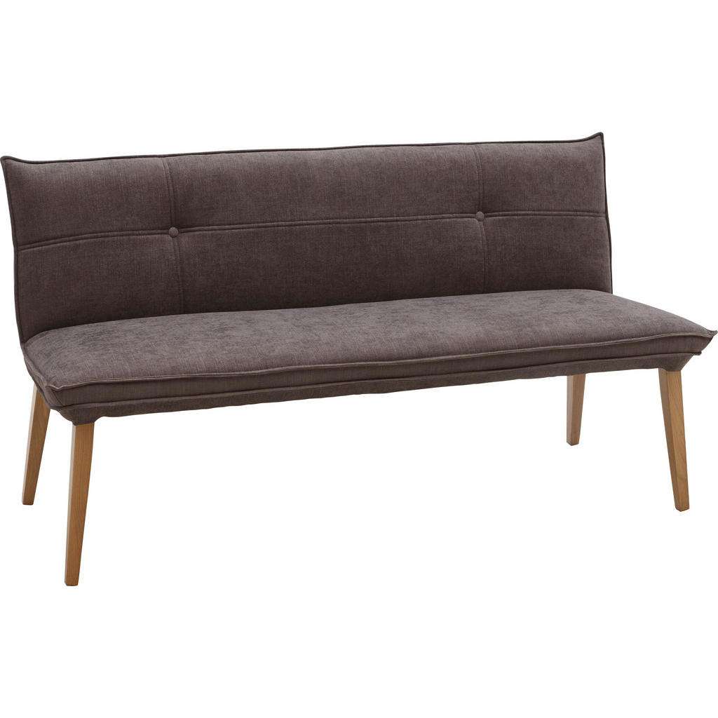 Voleo SITZBANK Webstoff Eiche massiv Grau, Braun