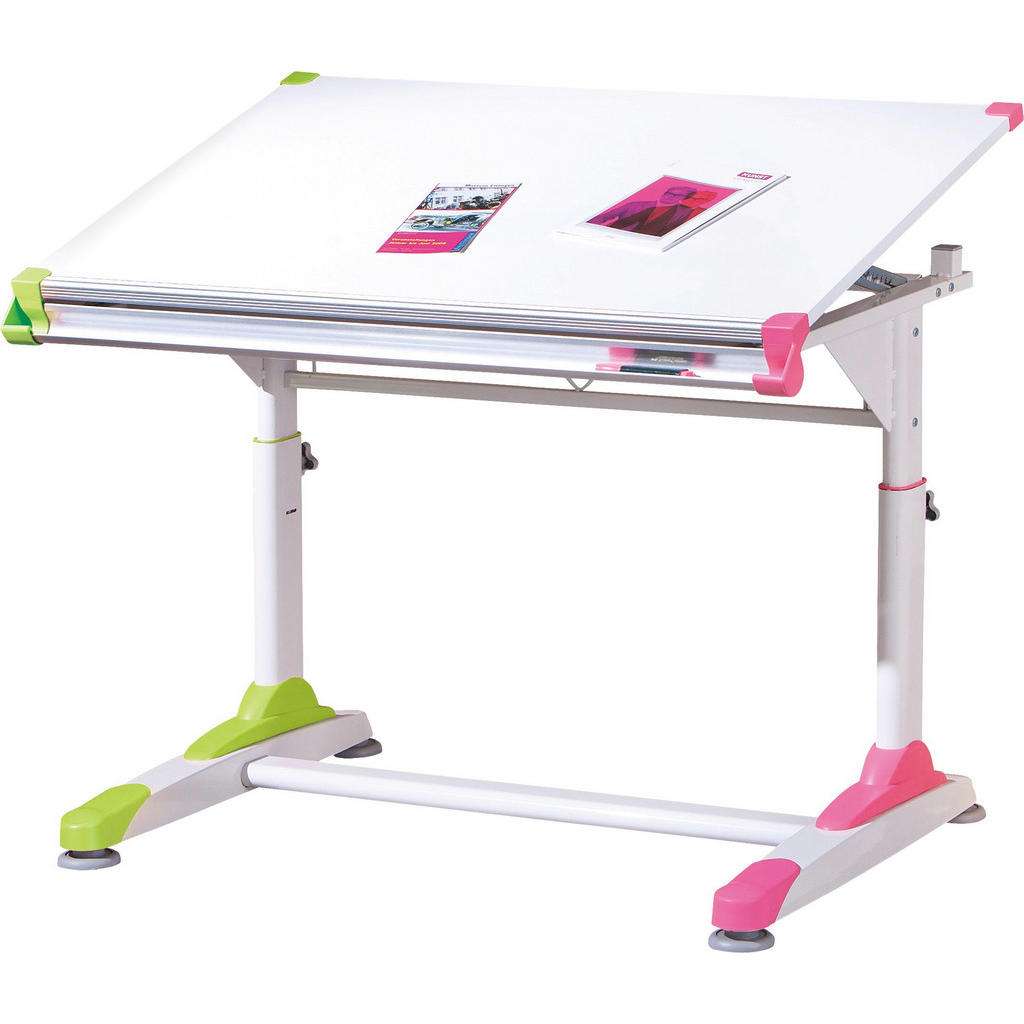 Carryhome JUGENDSCHREIBTISCH Weiß, Rosa